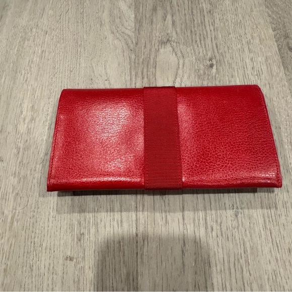 Salvatore Ferragamo Women's Vara Long Bifold Wallet, Red And Gold Authentic EUC - Picture 8 of 12